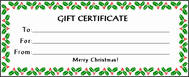 Free Christmas Gift Certificate Template Printable