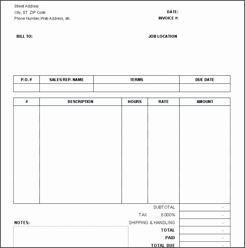 Blank Invoice To Print