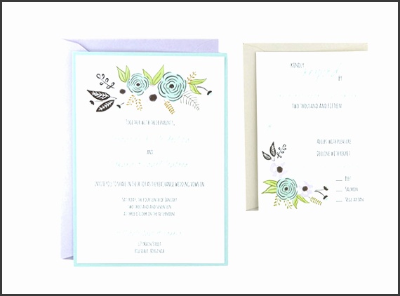 Watercolor Wave Response 4 1 8" x 5 1 2" Free Wedding Invitation Template