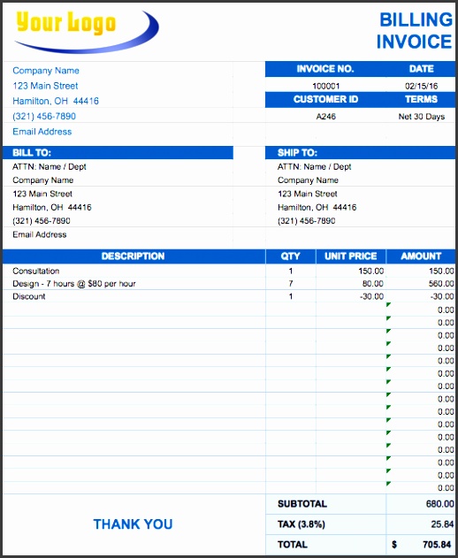 billing invoice template