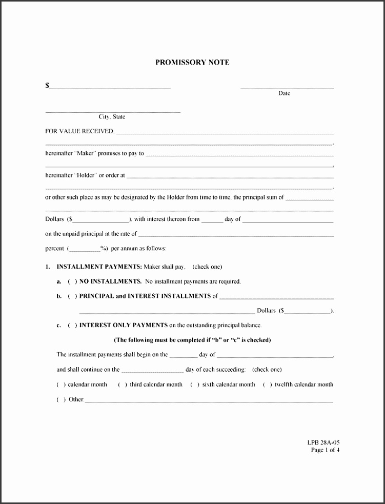 Free Promissory Note Template May 18 2017