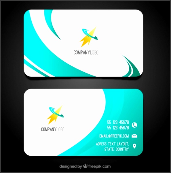 Swirly business card template Free Vector