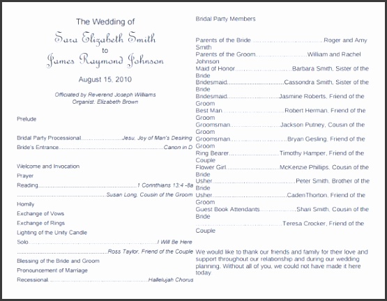 Download Free Wedding Program Template Editable PDF