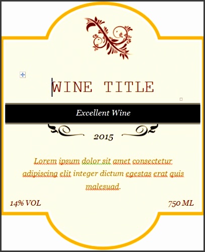 Editable Custom Wine Label Template Word