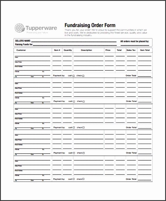 Fundraiser order form Template3