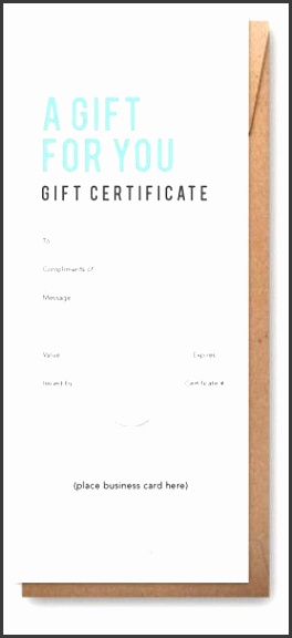 Salon t certificate that prominently features your business card Includes cute button & string craft