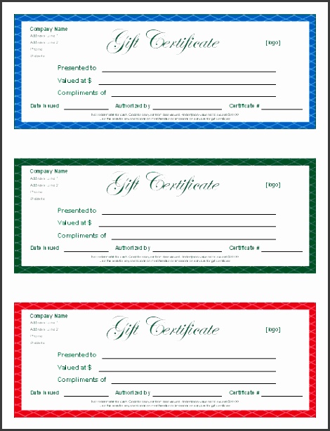 Printable Gift Certificate Screenshot