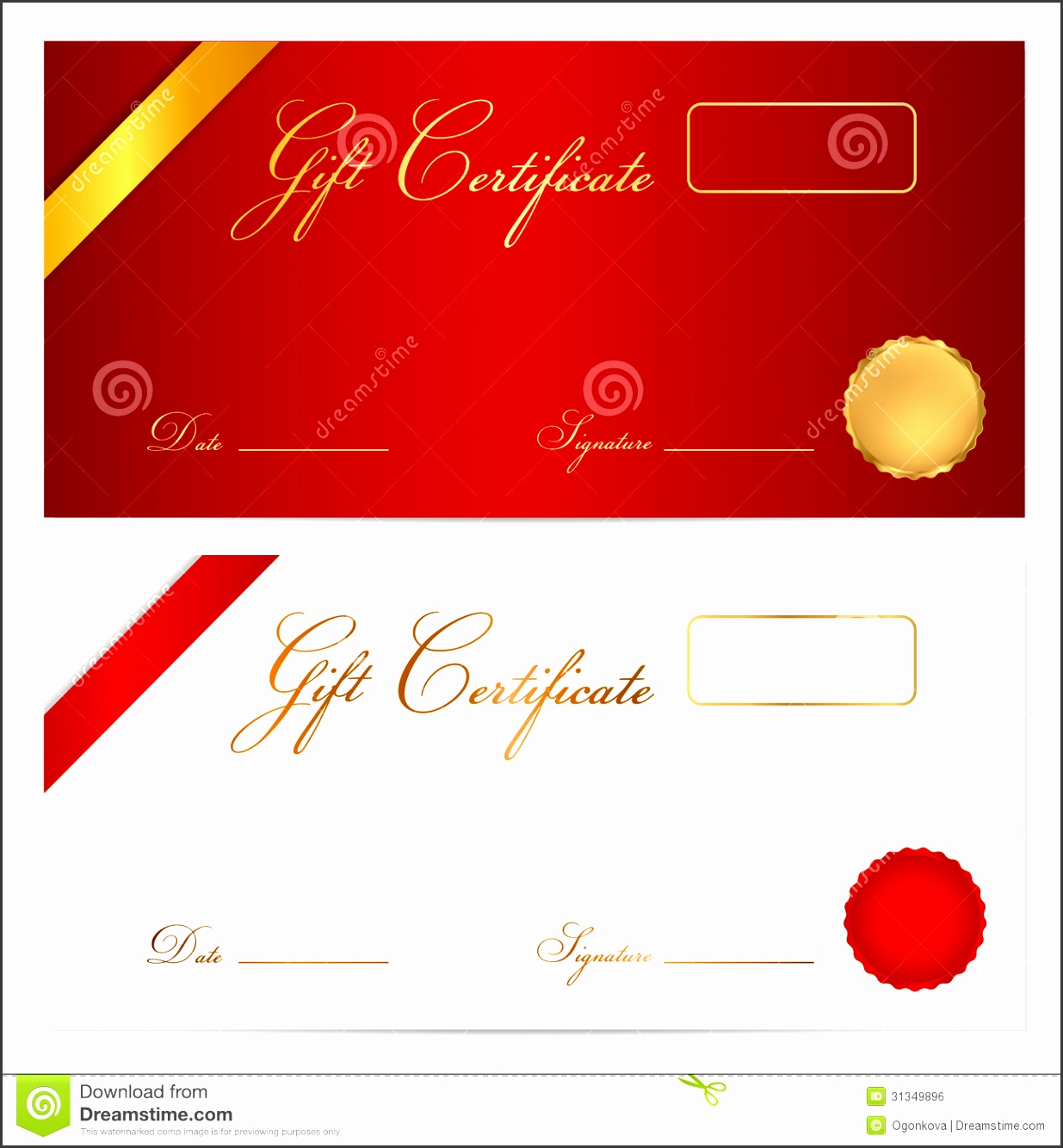 t certificate voucher template wax seal stock vector image