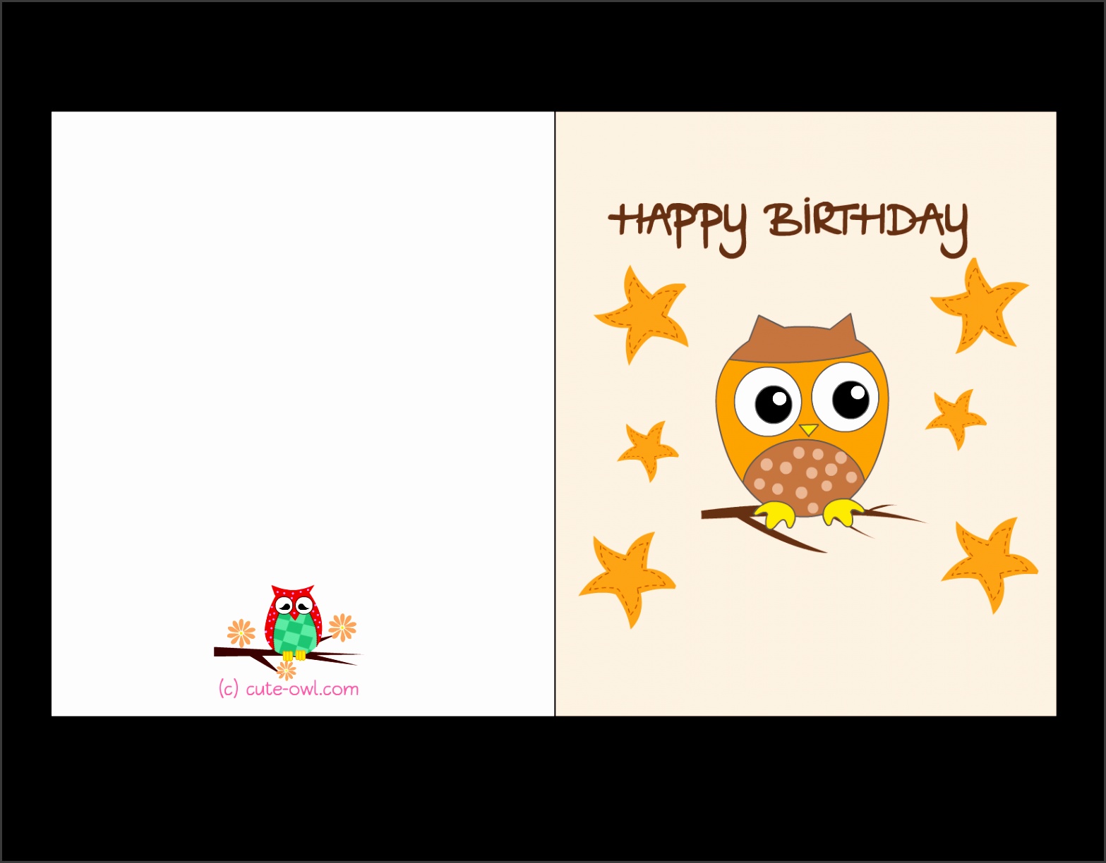 Free Printable Cute Owl Birthday Cards with regard to Free Birthday Card Templates To Print 862