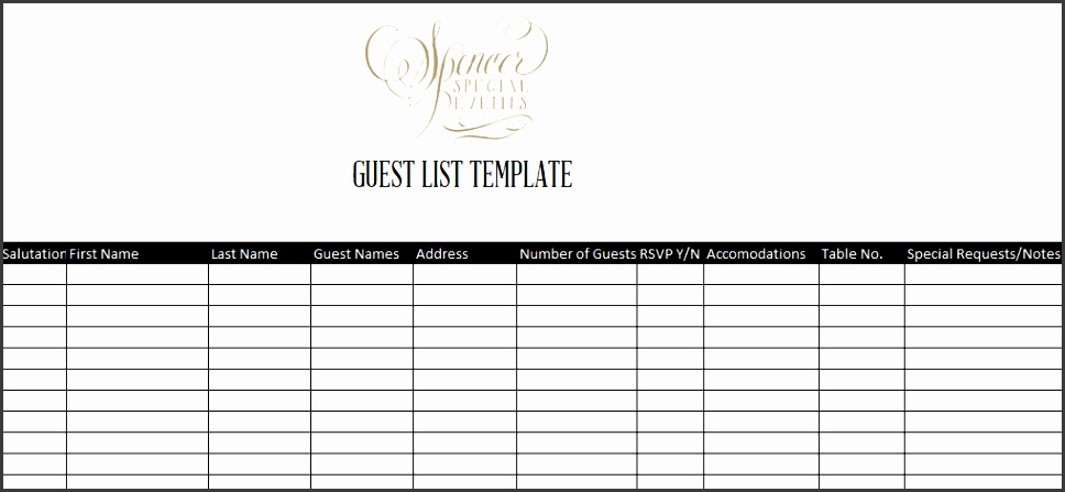 wedding guest list template