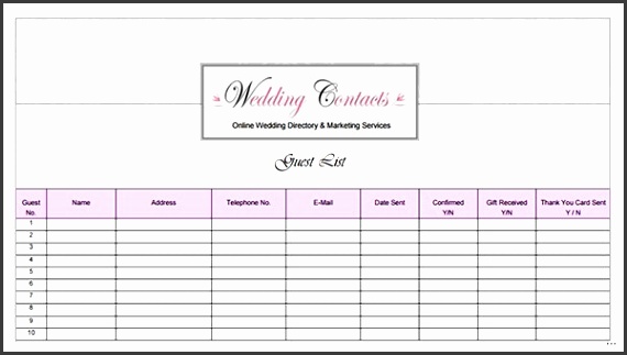 Wedding guest list template printable grand captures w