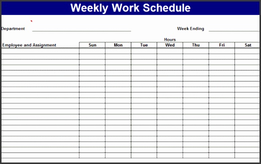 Work Schedule Template Depict Work Schedule Template Splendid Weekly Templates