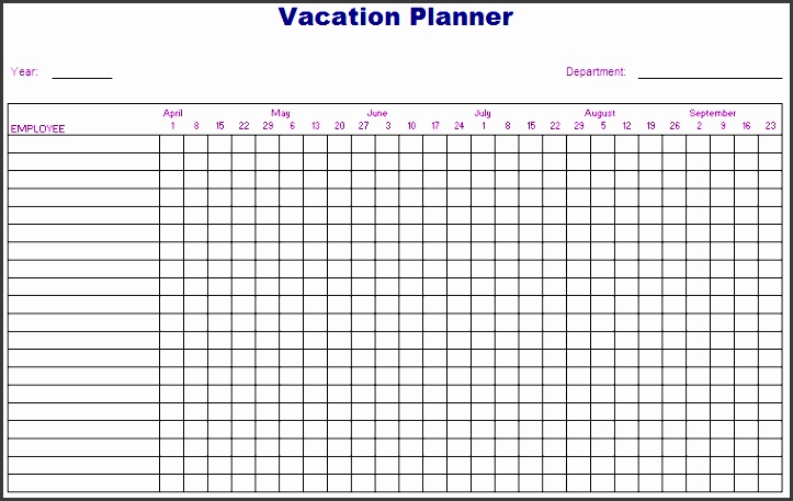 vacation planner template