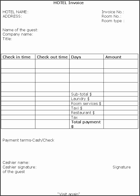 Hotel Bill Template · Restaurant Invoice Template