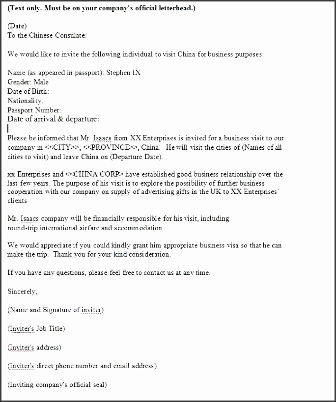us visa invitation letter and collection of solutions invitation letter for china visa template with additional us visa invitation letter