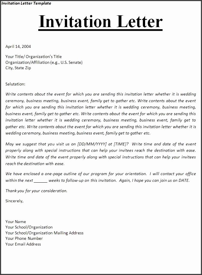 sample invitation message