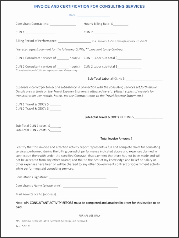 Sample Consulting Invoice Template