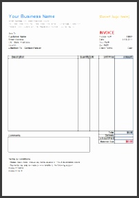 Basic Service Invoice Template No Tax