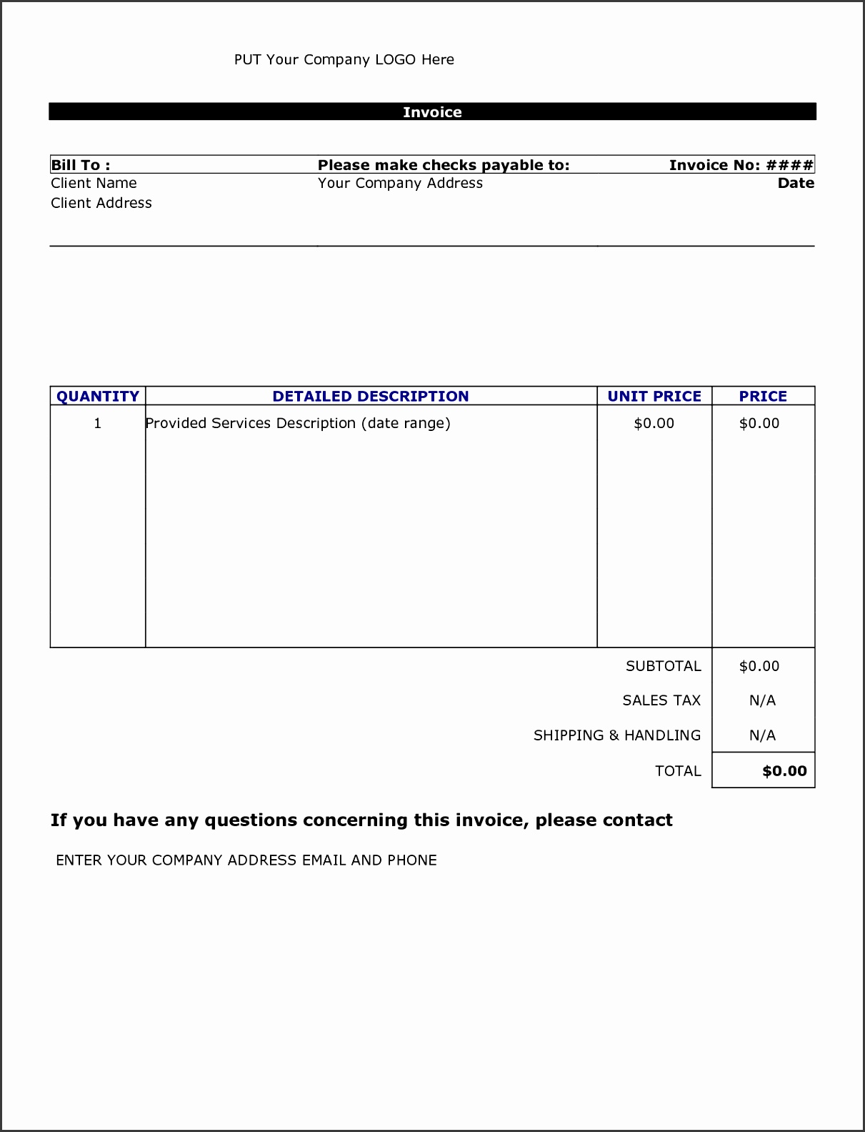 Invoice Template Word 2010