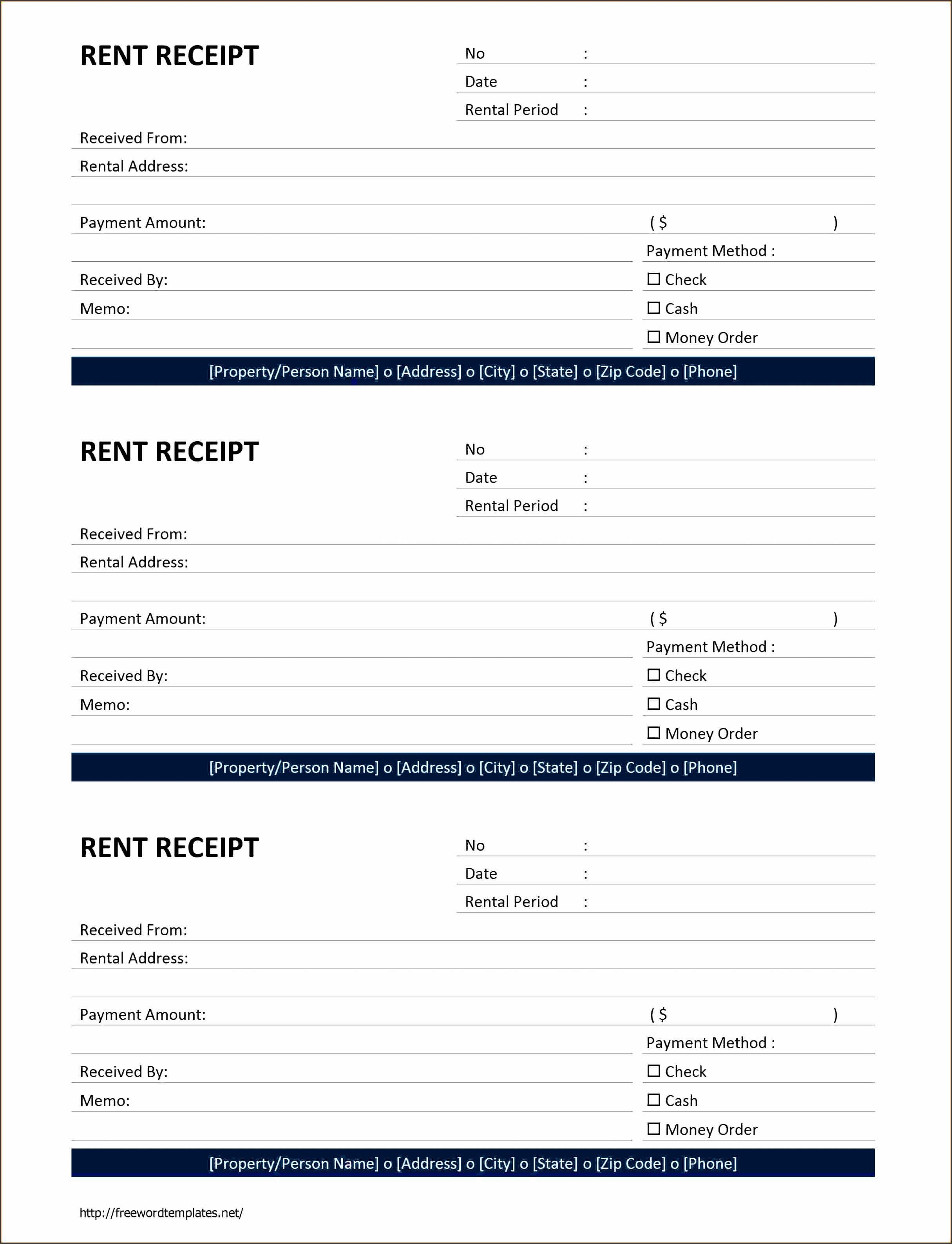 FREE Rent Receipt Template Word