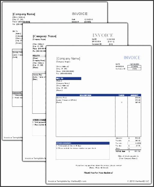 Free Blank Bill Invoices