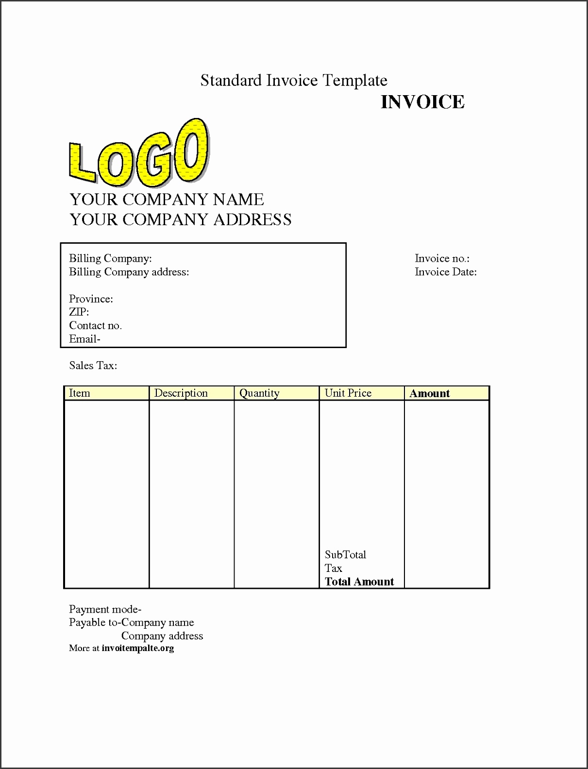 Inspirational Collection Free Invoice Template For Word Invoice Template Free Download Invoice Template Free 2016
