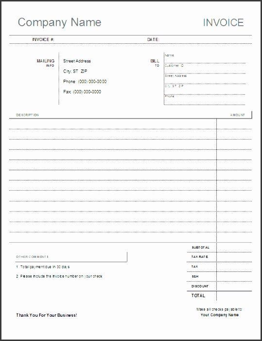free printable blank invoice blank invoice templates