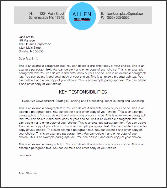 Modern Circle Cover Letter for Pages