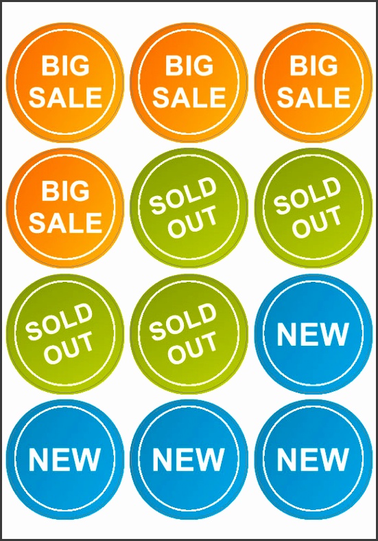 Shop round labels
