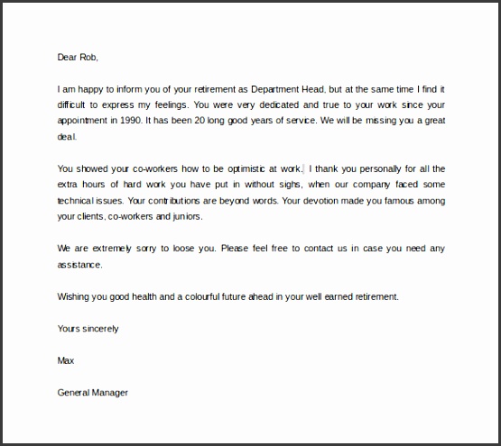 Retirement Letter From Employer