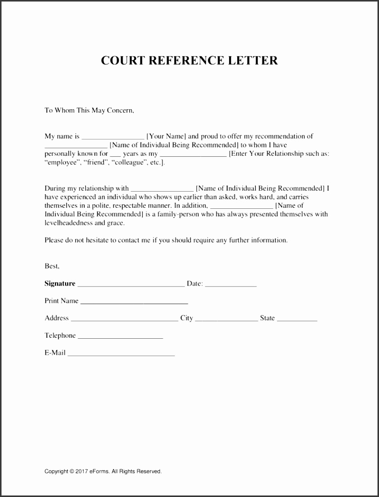 Free Character Reference Letter for Court Template Samples PDF Word