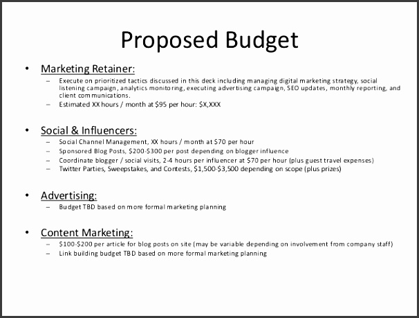 15 Proposed Bud • Marketing