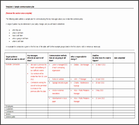 Sample munication Strategic Plan Template Doc Format