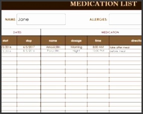 Medication List Template