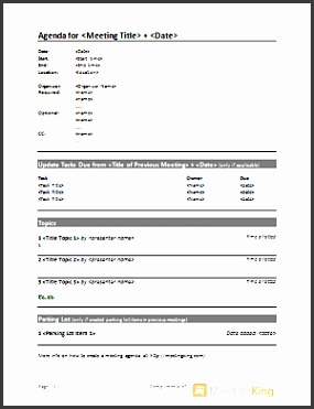 Download Meeting Agenda Template for MS Word