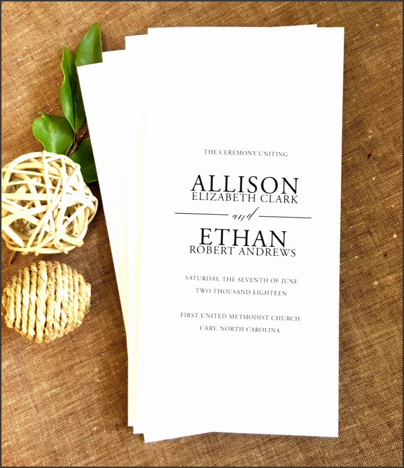 Modern Wedding Program Sample