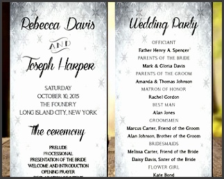 Winter Wedding Program Modern Wedding program Rustic Wedding Program Printable Wedding Program
