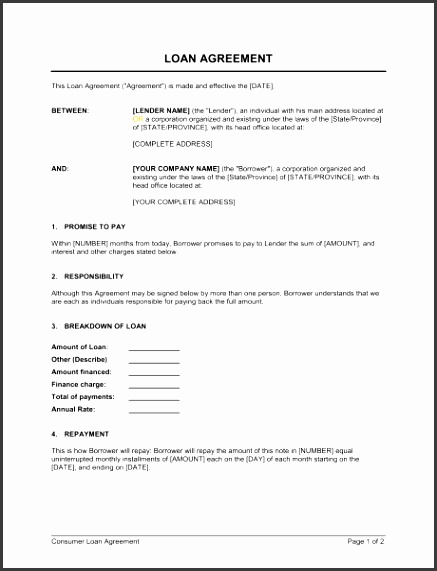 money lending agreement template loan agreement template sample form biztree