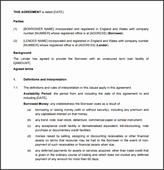 Business Loan Contract Template