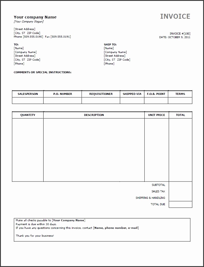 Preview invoice template as picture