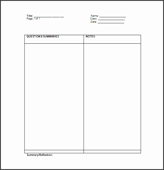 Cornell Notes Template 51 Free Word PDF Format Download rgpbv Cornell Notes Template Word Doc for Mac
