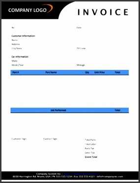 Auto Repair Invoice