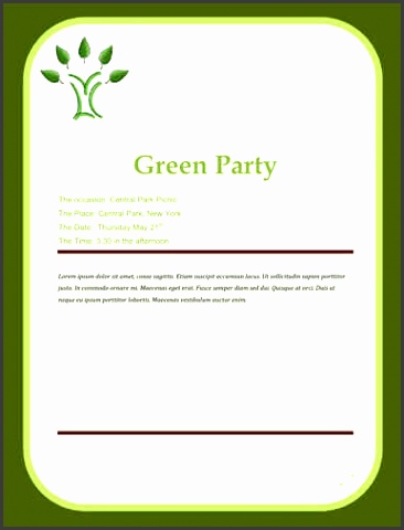 Green Party Invitation