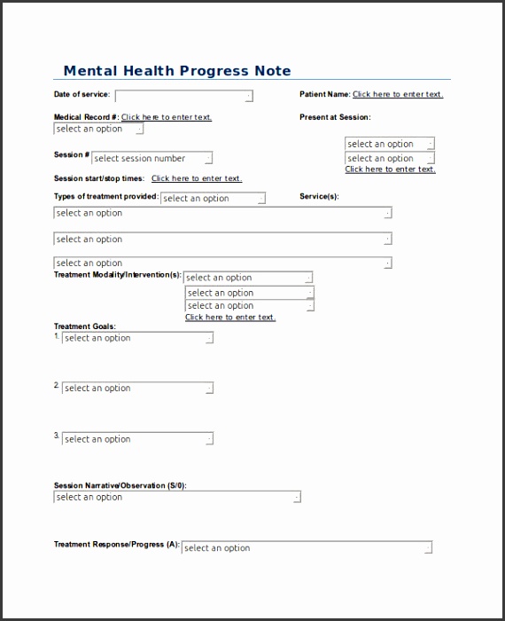 Mental Health Progress Sample