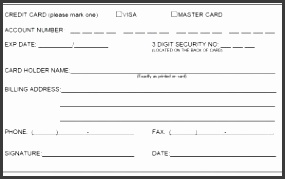 Credit card authorization form pci