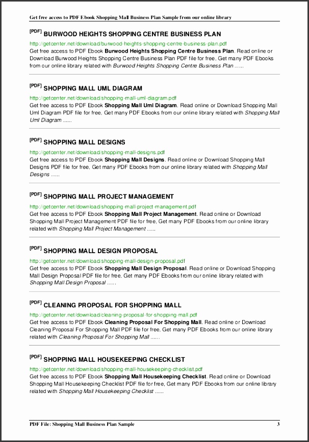 PDF File Shopping Mall Business Plan Sample 2 3