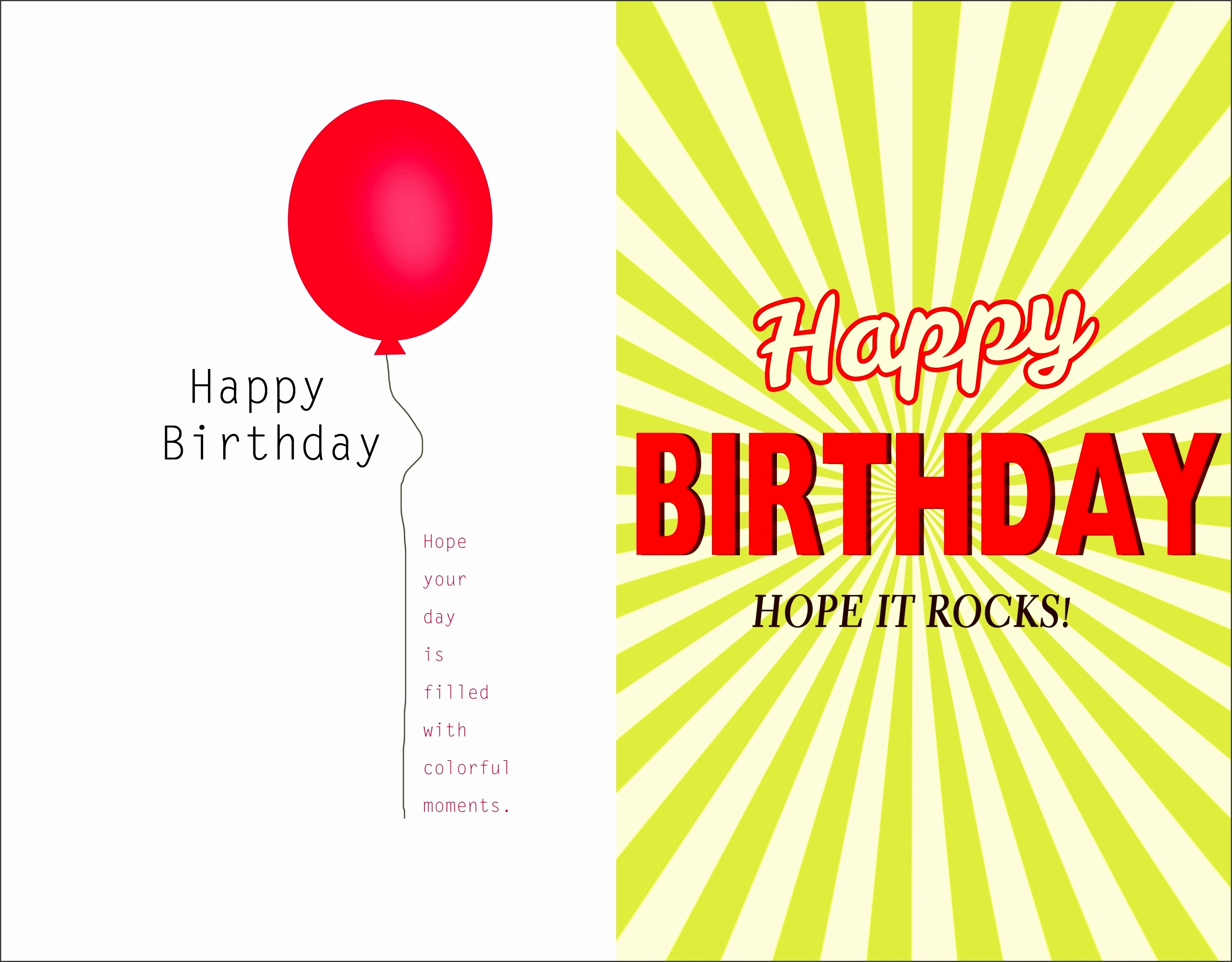 Free Printable Birthday Card Template Word