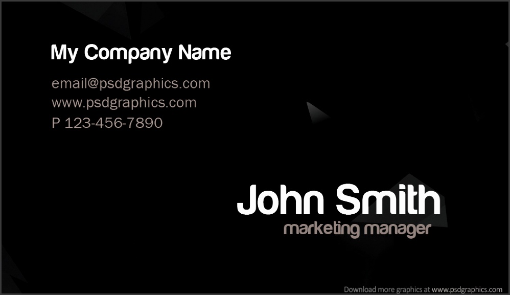 Stylish dark business card template – back