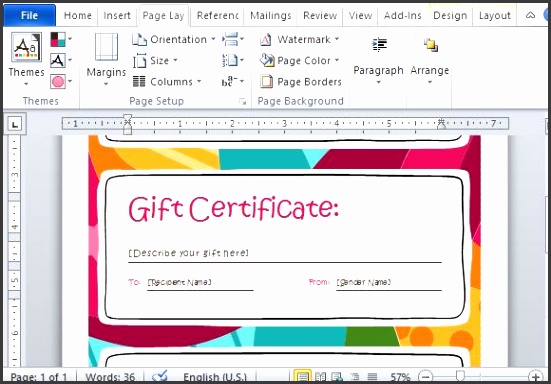 Powerpoint Gift Certificate Template