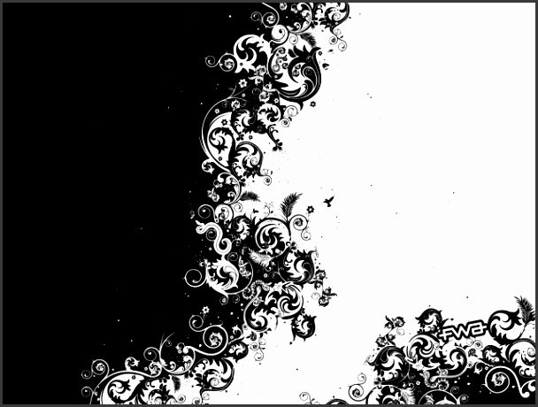 Black White Swirls Backgrounds For Presentation Ppt